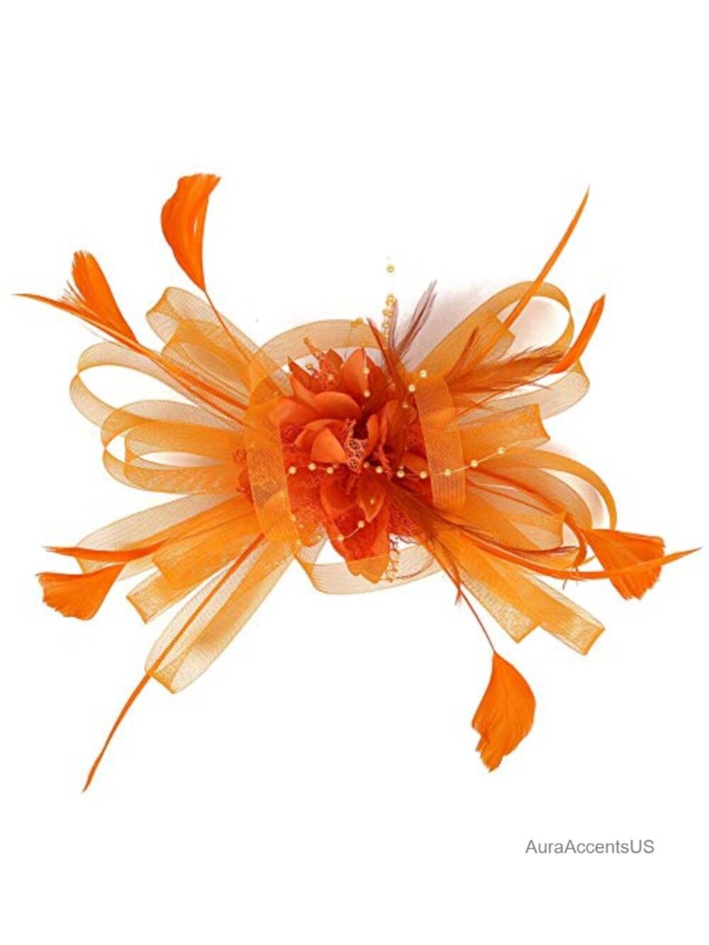 Feather Flower Fascinator Hair Clip Bridal Tea Party Headwear